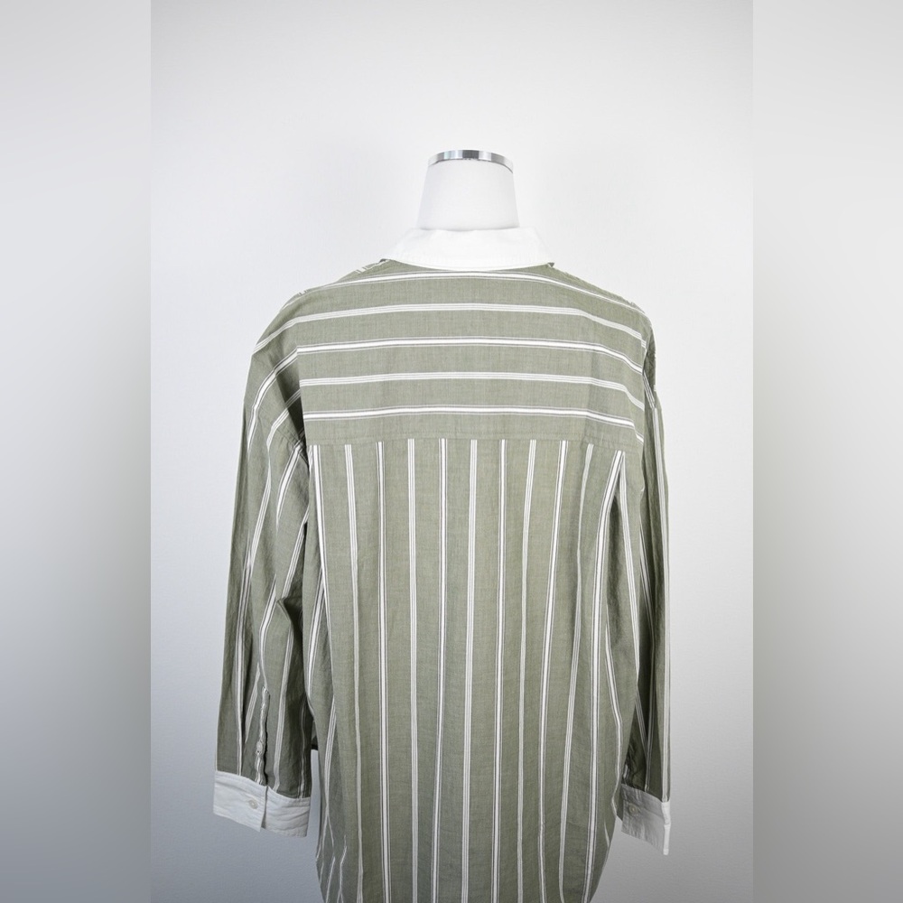 Madewell Olive Green Striped Button Down Shirt - Picture 13 of 13